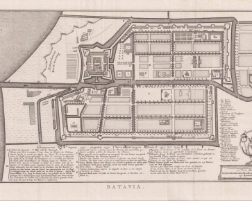 Peta Batavia tahun 1730an oleh J.Van Schley_Salah satu peta yang memuat keterangan Westzijde Pakhuizen_Atlas von Stolk (diunduh 2023)